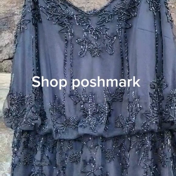 Black Tape beaded lace dress - Picture 1 of 4